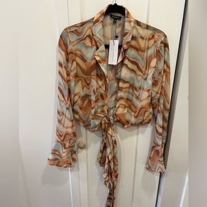 Dynamite Retro Print Crop